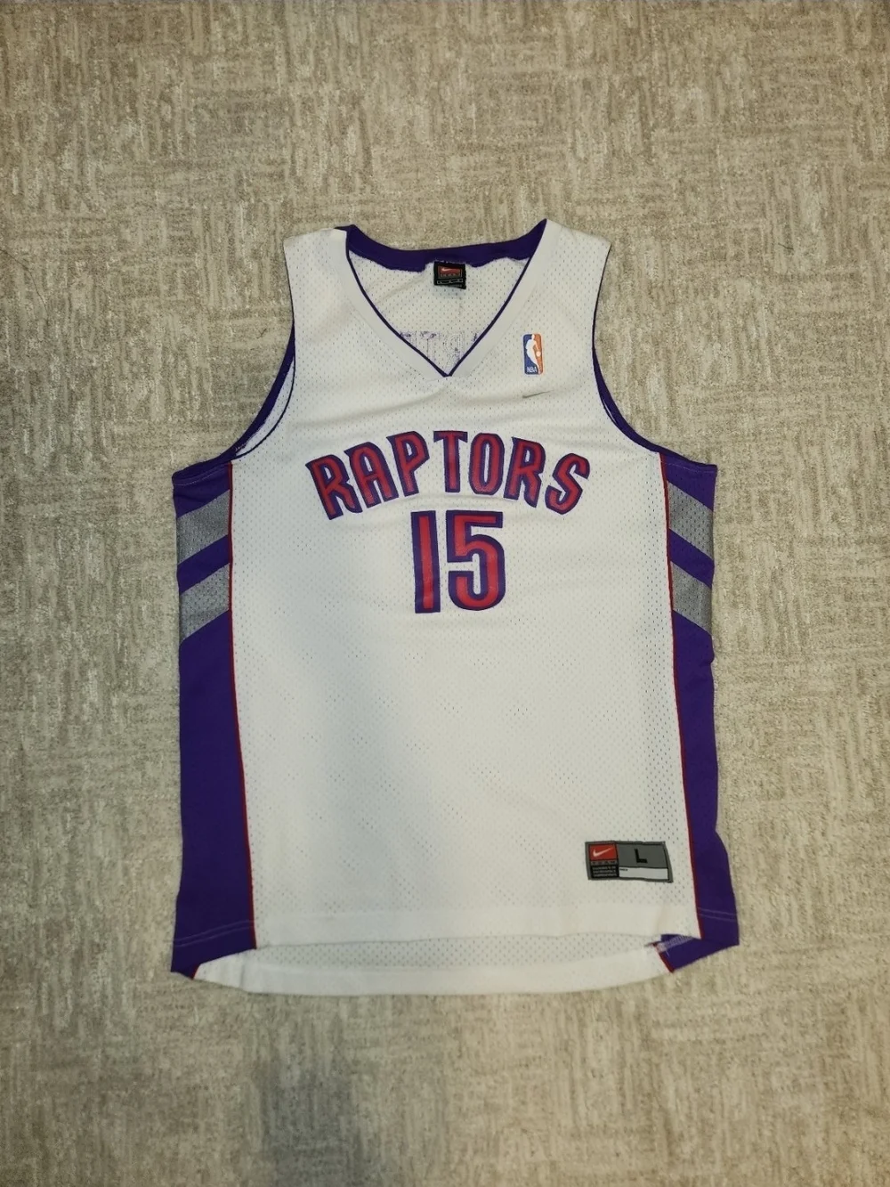 Vince Carter Toronto Raptors Nike Team Apparel Embroidered Jersey Men's Size Lar